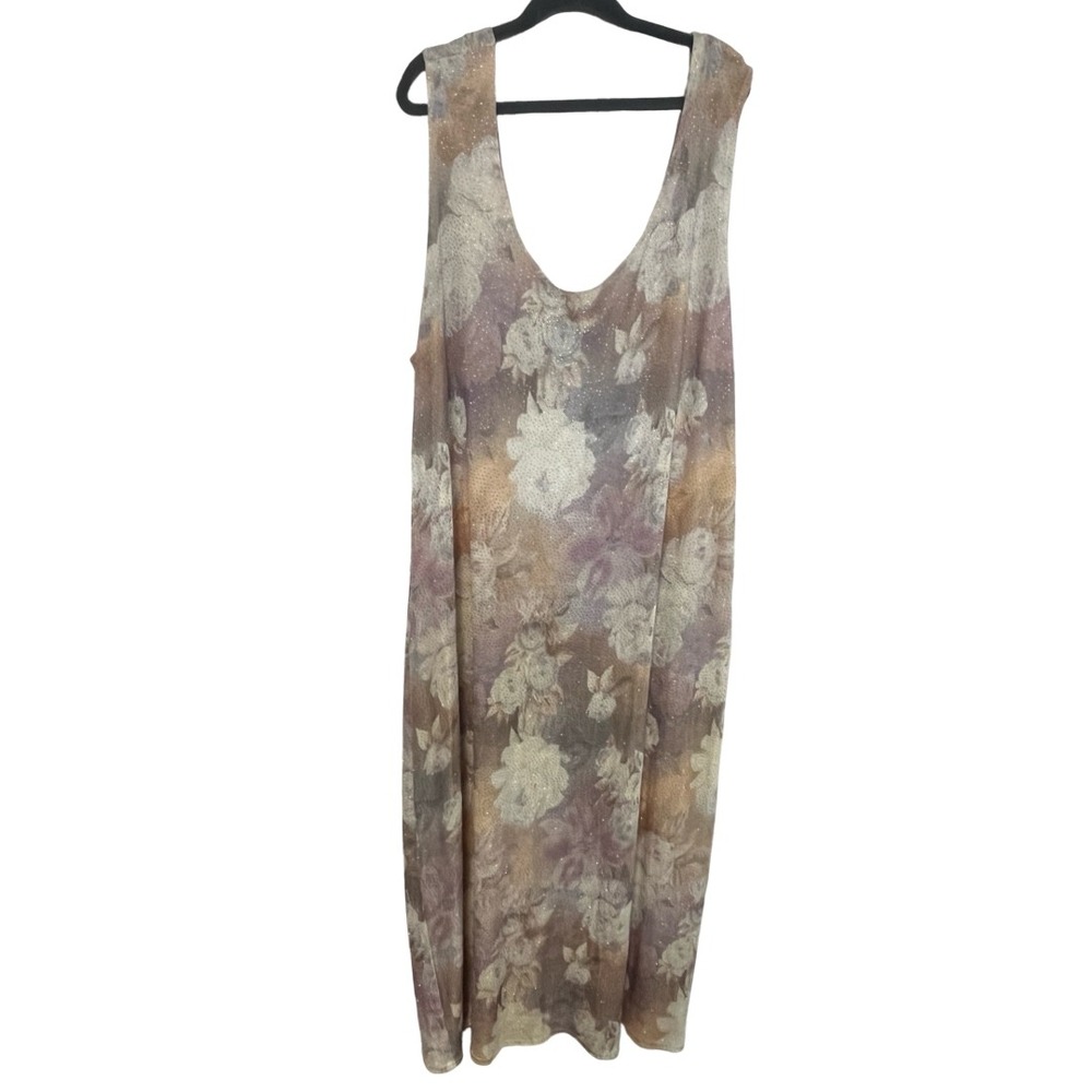 Vintage Onyx Nite Wendye‎ Chaitin Floral Glitter Midi Dress Womens Size 18